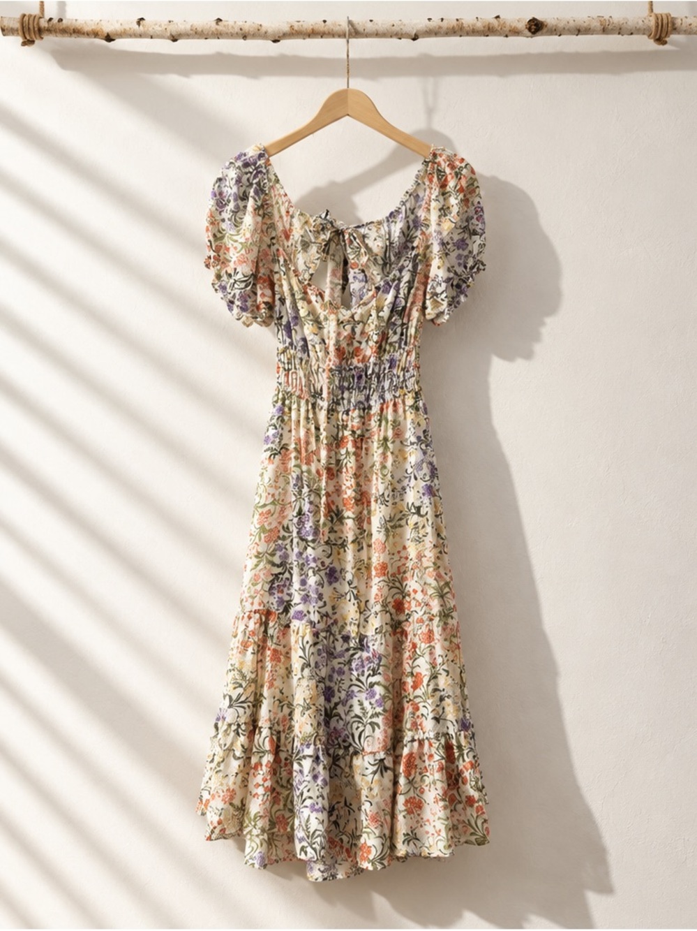 Liberty Love Floral Puff Sleeve Midi Dress